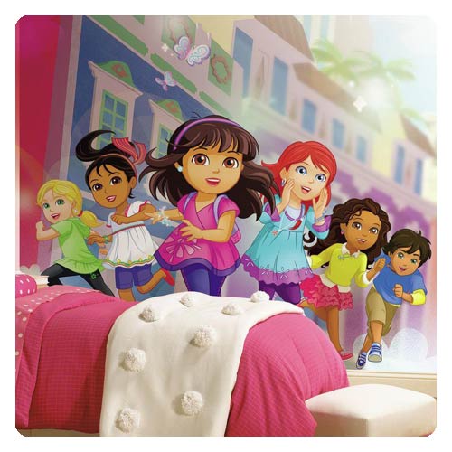 Dora and Friends Chair Rail Giant Ultra-Strippable Prepasted Mural